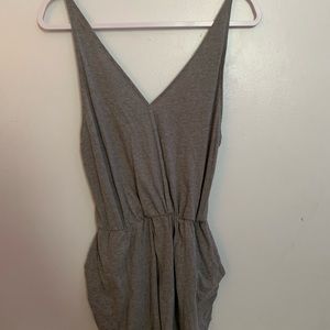 Grey soft PINK romper